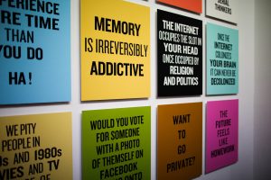 Slogans for the 21st Century by Douglas Coupland.Photograph by Lena Vasilkuva / transmediale, CC BY-NC-SA 2.0, via Flickr.